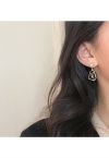 Aretes colgantes de perlas y diamantes de imitación