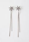 Aretes colgantes de copo de nieve con diamantes deslumbrantes