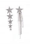 Aretes colgantes de diamantes Star World asimétricos