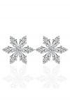 Aretes de diamantes Moissanite completos de copo de nieve