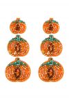 Pendientes colgantes de calabaza con cuentas triples