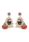 Pendientes Calabaza Fantasma Sonriente Circonitas