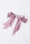 Pasador de Organza Bowknot Pearl en Malva