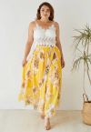 Maravillosa Maxi Falda Floral en Amarillo