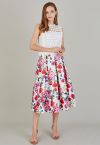 Falda midi plisada de jacquard Blossom Bliss