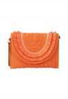 Bolso Sobre Rafia Color Liso Naranja