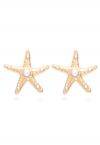 Pendientes de estrella de mar con decoración de perlas