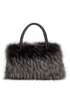 Bolso de Mano Fluffy Faux Fur en Humo