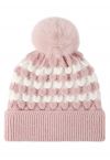 Gorro Beanie Color Block Pom-Pom en rosa