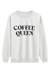 Sudadera Estampada Coffee Queen en Blanco