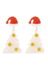 Pendientes Árbol de Navidad Estrellado en Crema