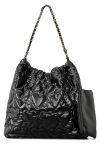 Bolso tote casual acolchado con forma de corazón en negro