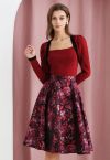 Falda midi acampanada de jacquard de Midnight Bloom