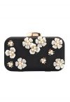 Clutch de flores 3D con cuentas en negro