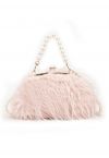 Bolso de mano Alluring Pearl Fuzzy en rosa claro