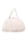 Bolso de mano Alluring Pearl Fuzzy en color crema