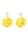 Pendientes cautivadores de perlas Blossom en amarillo