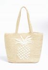 Bolso de hombro de paja tejida con piña