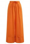 Pantalón Palazzo Confort De Mezcla De Lino En Naranja