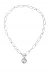 Collar Cadena Oval Bola Plata