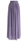 Maxi Falda con Pliegues en Color Violeta