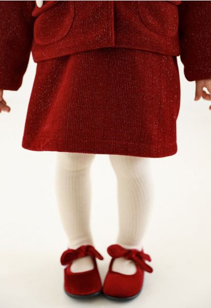 Minifalda de color sólido Glimmer para niños