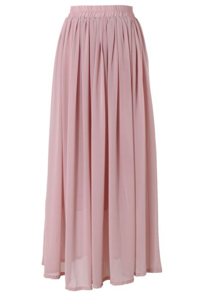 Maxi Falda Color Rosa