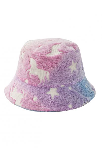 Sombrero de cubo de unicornio degradado