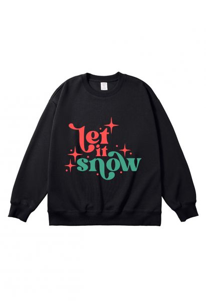 Sudadera con estampado Let It Snow en negro