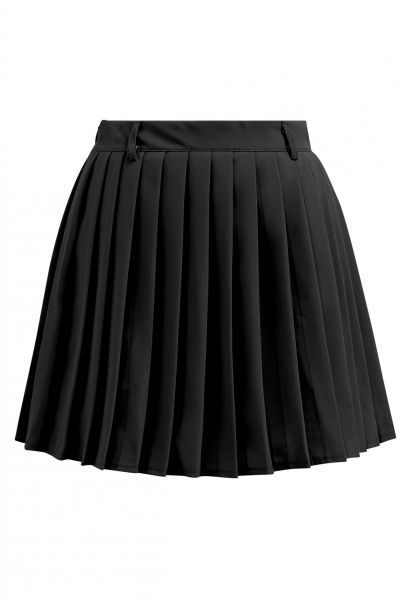 Minifalda plisada clásica en negro