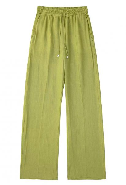 Pantalones rectos de algodón Breezy en color lima