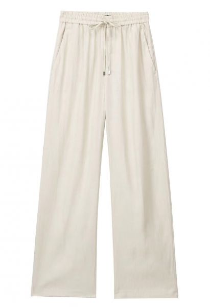 Pantalones rectos de algodón Breezy en color avena
