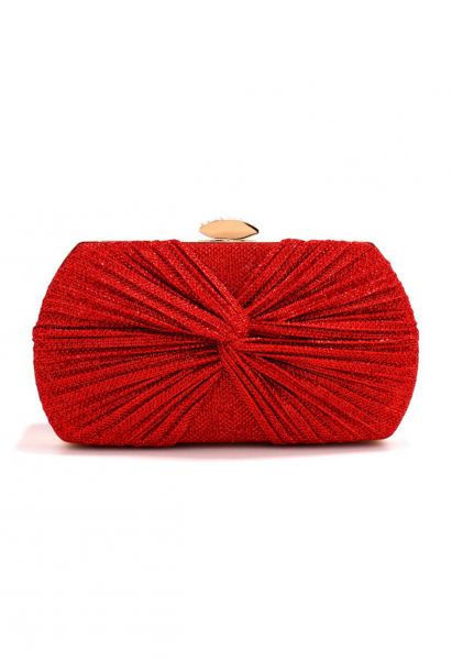 Cartera de mano con nudo de Shining Gift en color rojo