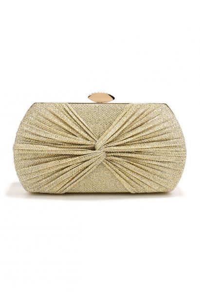 Cartera de mano con nudo de Shining Gift en dorado