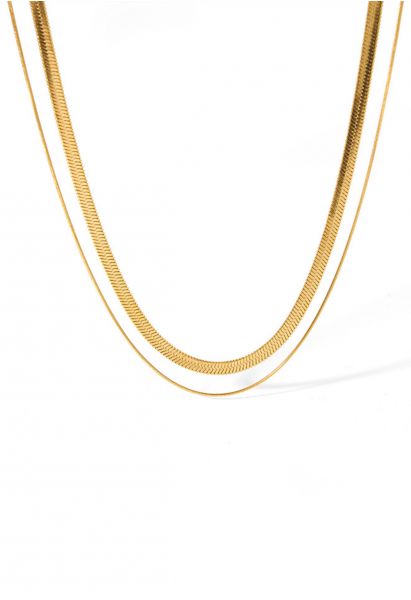 Collar dorado de doble capa