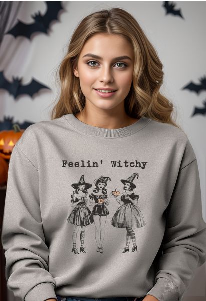 Sudadera con estampado femenino Feelin' Witchy