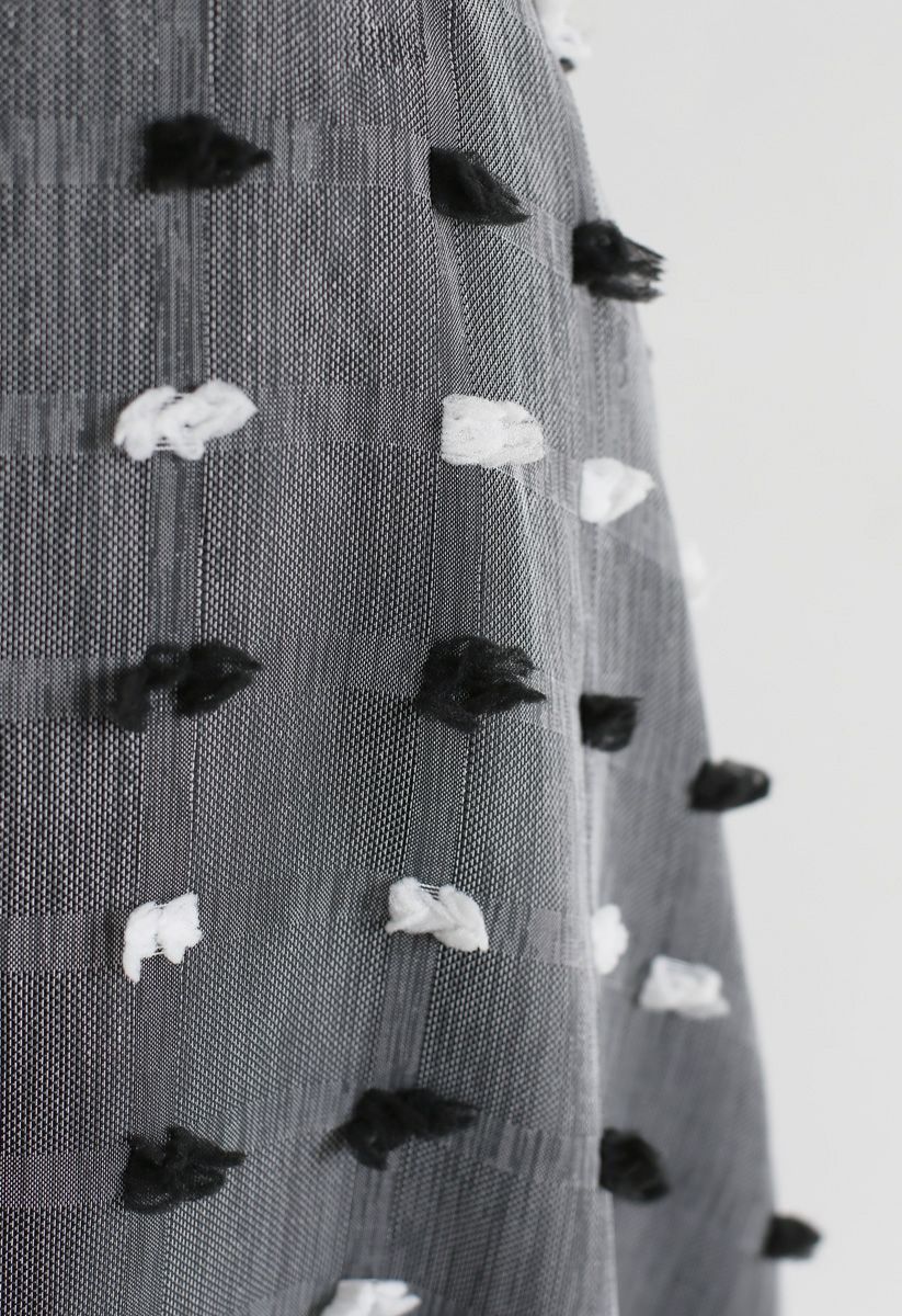 Vestido midi adornado con lunares de algodón 3D