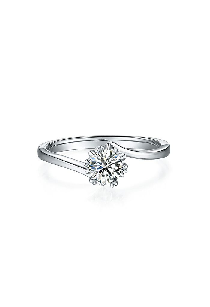 Suntuoso anillo de diamantes Moissanite simple