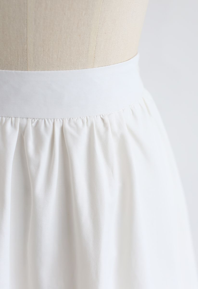 Falda midi simple de una línea en blanco