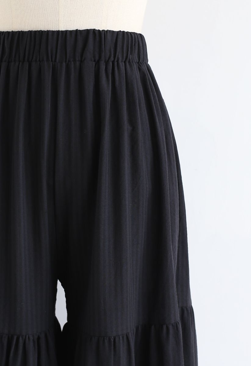 Pantalones anchos de cintura alta con lazo en negro - Retro, Indie and  Unique Fashion