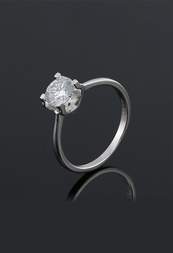 Anillo de diamante Moissanite individual