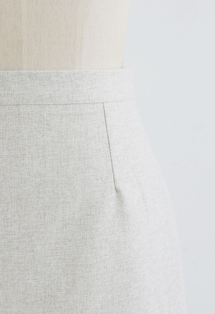 Minifalda Bud de mezcla de lana en marfil