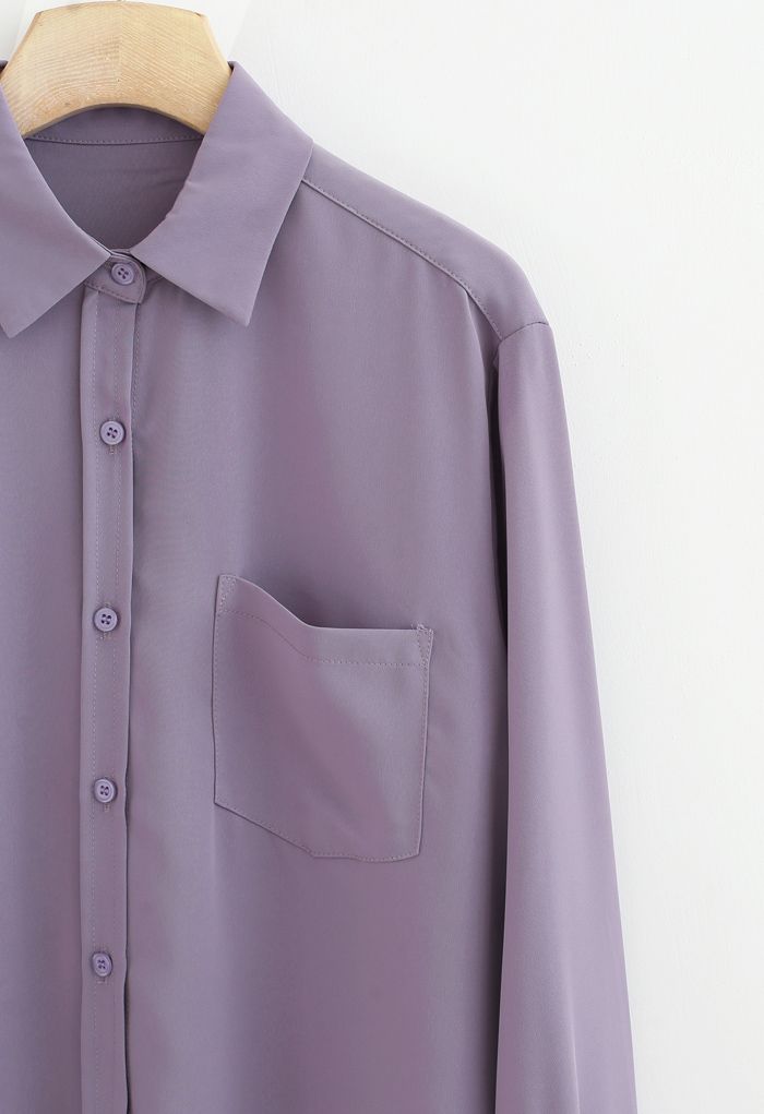 Camisa Basic Softness Hi-Lo en Púrpura