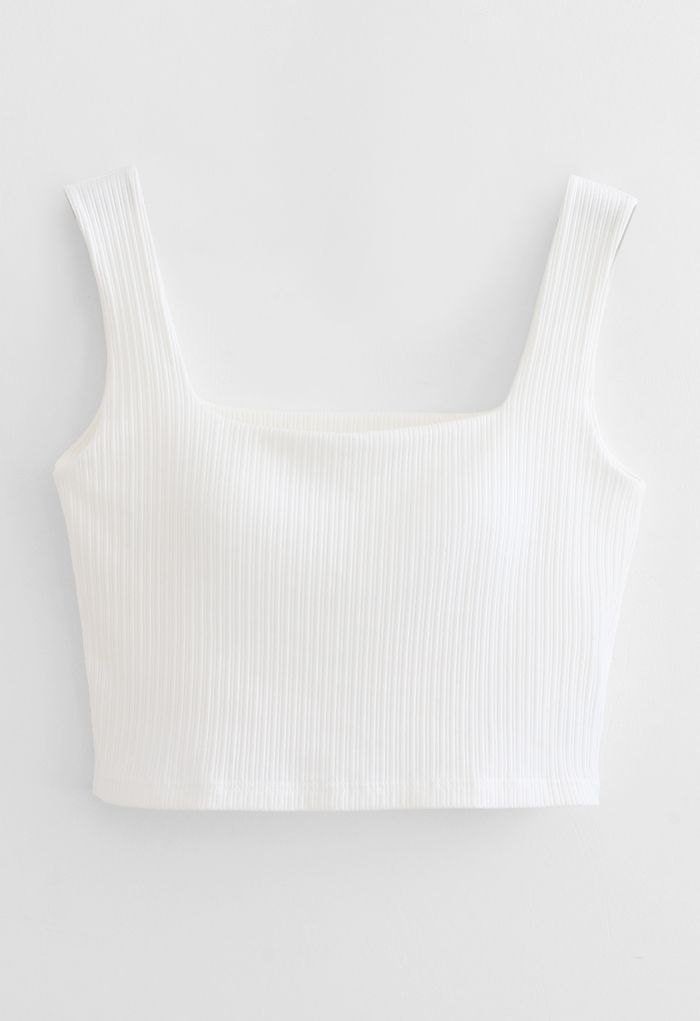 Camiseta de Tirantes Bandeau Simple Lines en Blanco
