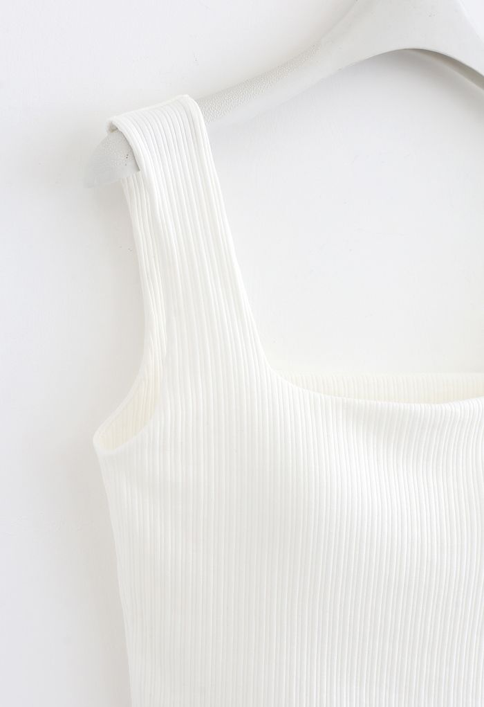 Camiseta de Tirantes Bandeau Simple Lines en Blanco
