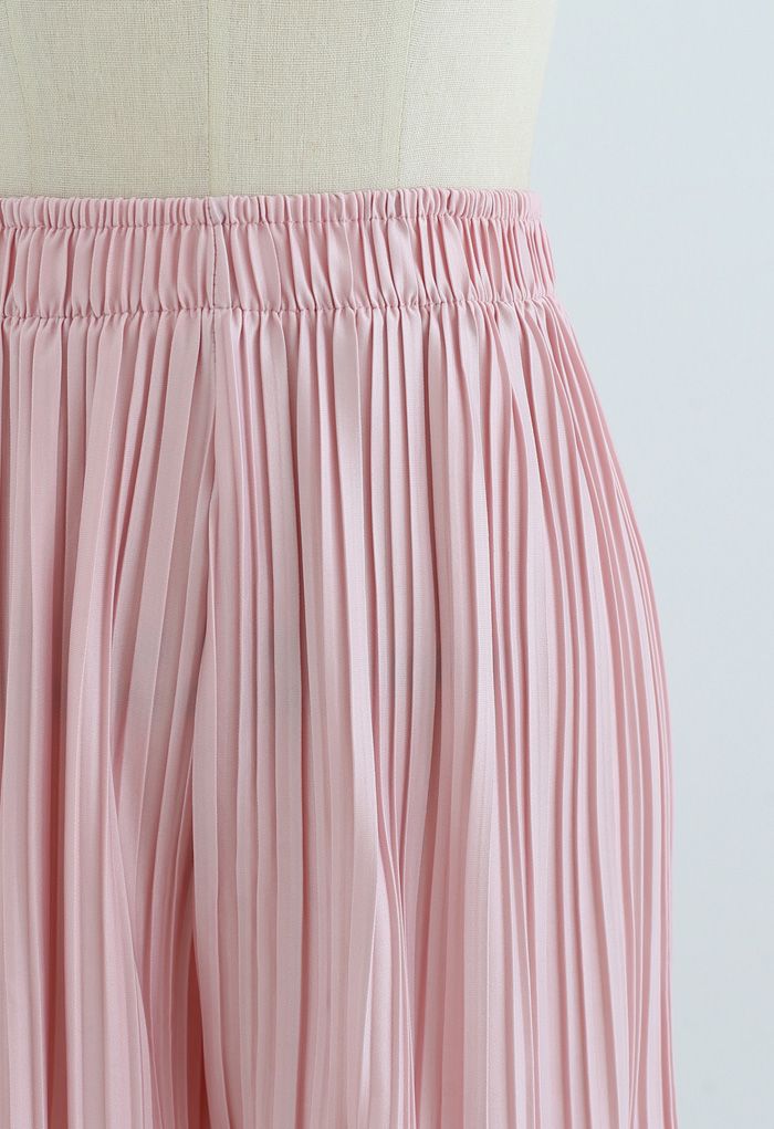 Pantalones cortos y pantalones de dos piezas con pliegues completos en rosa