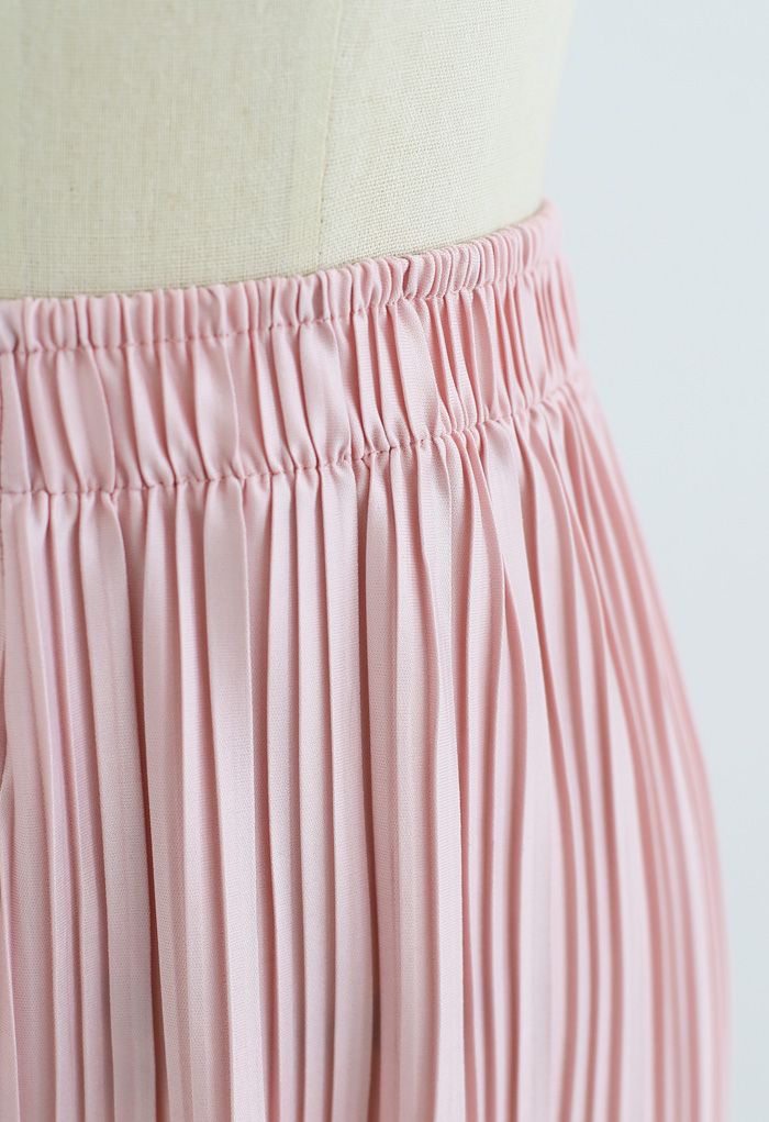 Pantalones cortos y pantalones de dos piezas con pliegues completos en rosa