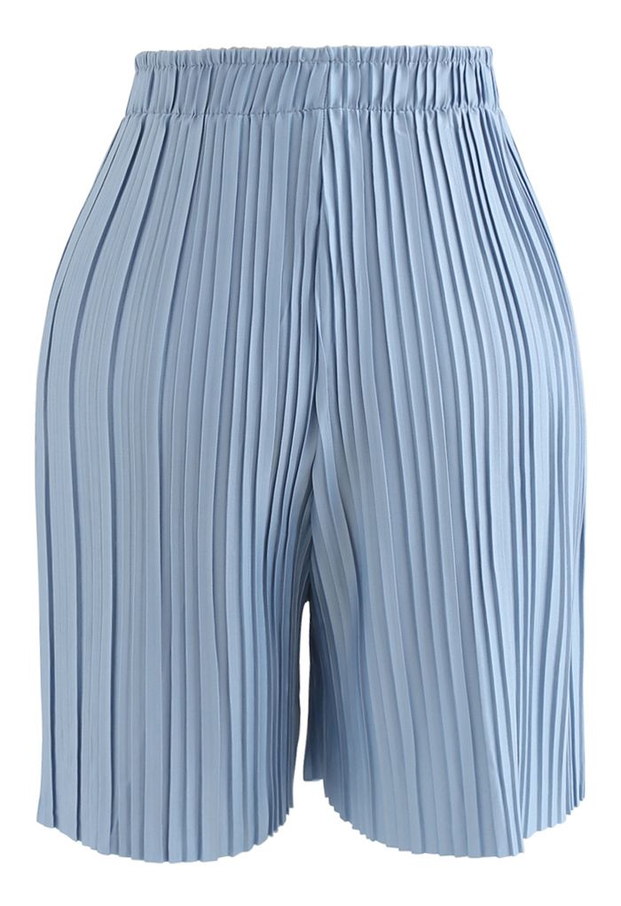Pantalones cortos y pantalones de dos piezas con pliegues completos en azul
