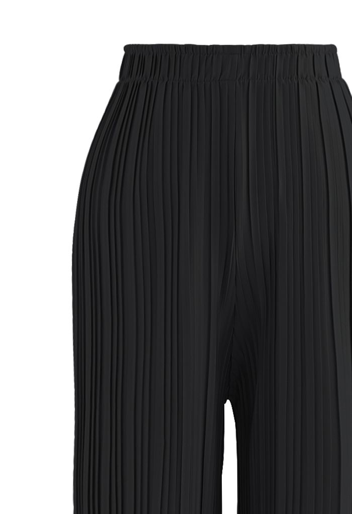 Pantalones cortos y pantalones de dos piezas con pliegues completos en negro