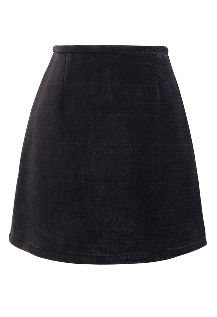 Minifalda Bud de pana en negro